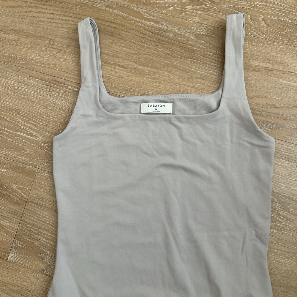 Aritzia Babaton Contour Gray Tank Bodysuit